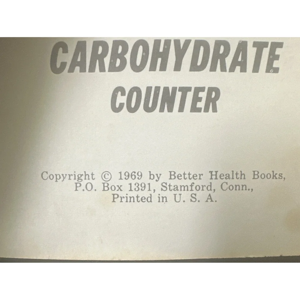 Eat & Be Slim - You'll Never Be Hungry - Menu Plan Carbohydrate Counter - 1969